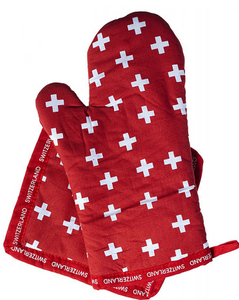 RED HANDLE/GLOVE SET WITH SWISS CROSSES