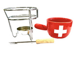 MINI FONDUE SET WITH SUISSE CROSS