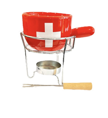 MINI FONDUE SET WITH SUISSE CROSS