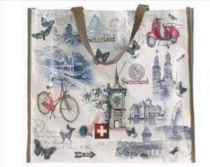 Bag plastic WHITE WITH MOTIVE DESIGN CITY - 72-0360