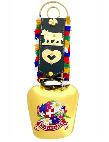 BELL 13 CM / 18CM FLOWER BAND WITH HEART AND COW - 27.600.97