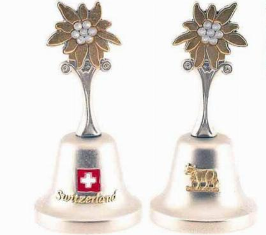 BELL FOR TABLE WITH EDELWEISS RHINESTONES 11CM -  75-0809