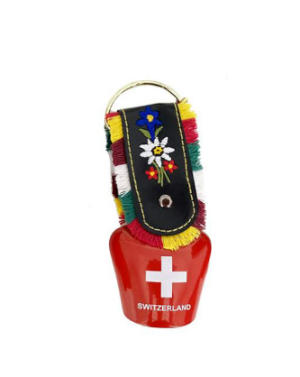 BELL - SWITZERLAND FLAG RED 6.5CM.+ BDE EMBROIDERED - 4406