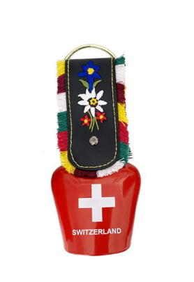 BELL - SWITZERLAND FLAG RED 7.7CM.+ BDE EMBROIDERED - 4407