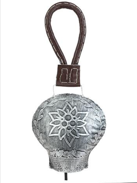 BELL SILVER 6CM WITH MOTIVE EDELWEISS - 76-0033