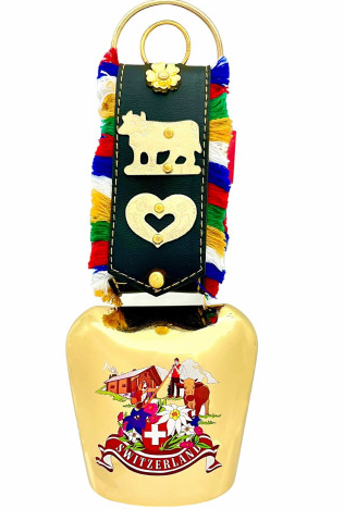 BELL 18CM SWITZWELAND MOUNTAIN SCENE BAND WITH HEART AND COW - 27.604.97