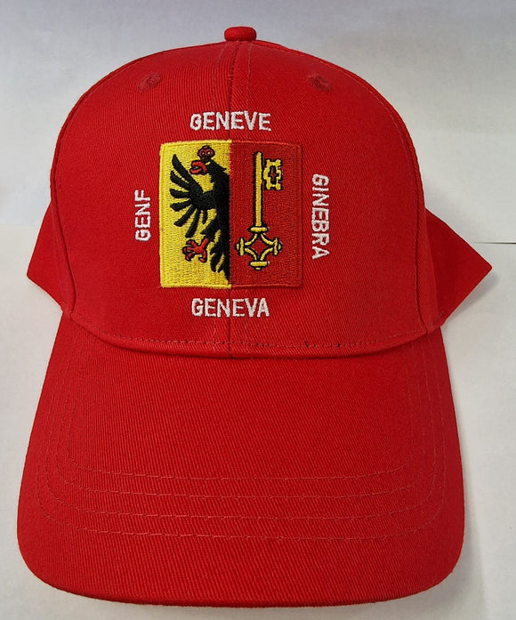 CAP GENEVA WITH BIG FLAG - RED - acro-diffusion RED GVA