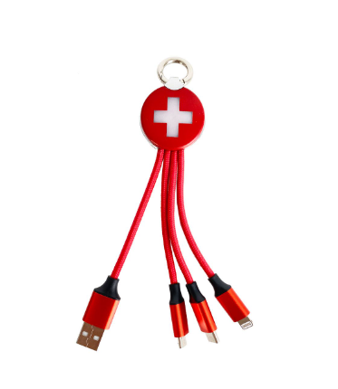 CHARGER USB MULTI FLAG FOR NATEL RED CH - 0400