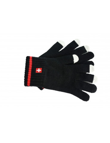 CH TOUCH SCREEN STRICK GLOVES BLACK AND RED -  23.53