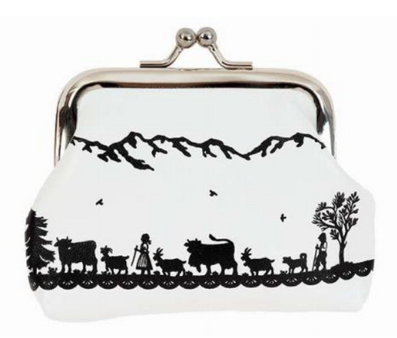COIN WALLET- PAPER CUT MOUNTAIN PASTURE - SWITZERLAND - 72-1621