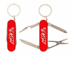 KEY RING - KNIFE WITH SWISS ALPS RED