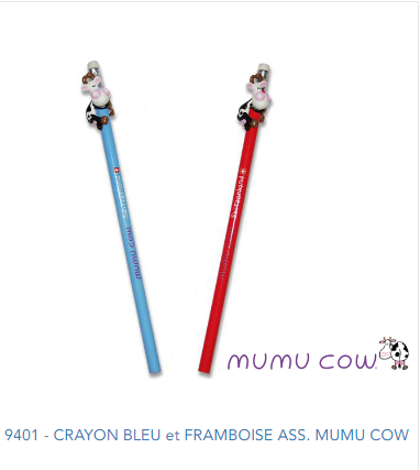 CRAYON BLEU ET FRAMBOISE ASS. MUMU COW - 9401