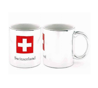 CUP PORCELAIN GLITTER WITH CH SWITZERLAD - 78-1022