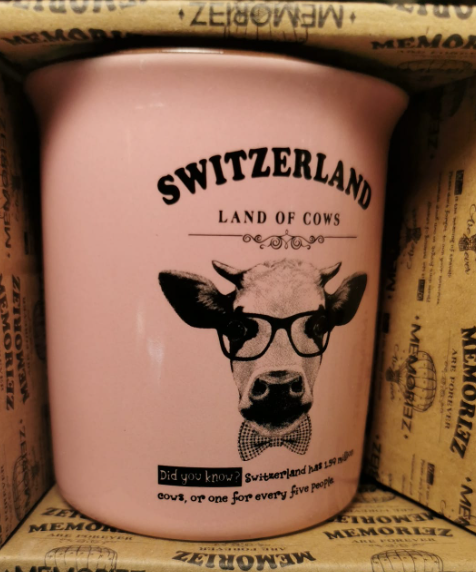 MUG SWITZERLAND COWS PINK MUG30-1-3-3