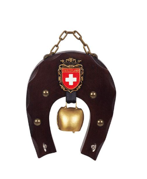 HORSESHOE WOOD WITH BELL, CREST CH AND 2 HOOK - 74-0760