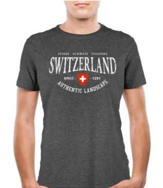 T-SHIRT - ANTHRACITE SWITZERLAND AUTHENTIC LANDSCAPE - 5177