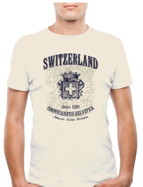 T-SHIRT - HALF WHITE SWITZERLAND MAP - 5159