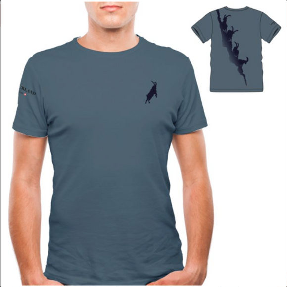 T-SHIRT - BLUE MOUNTAIN GOAT FRONT & BACK - 5130