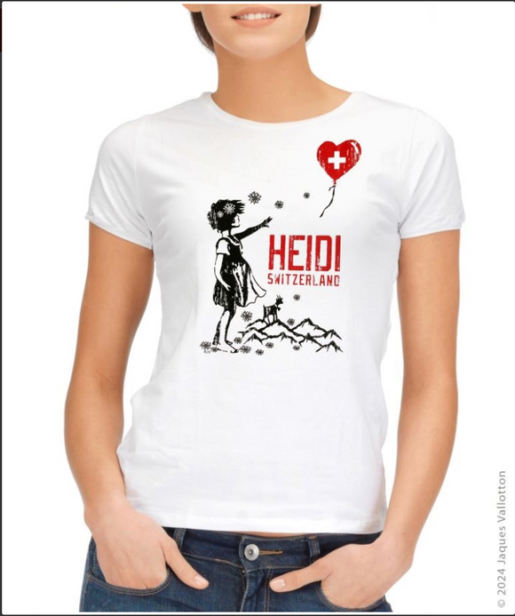 T-SHIRT - WHITE FOR LADIES HEIDI BALLOON - 5132