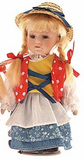 DOLL PORCELAIN STRAW HAT 16CM WITH SUPORT ,ASSORTED - 73-0456