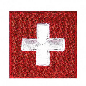 RED PATTERB 45X45MM WITH SWISS CROSS