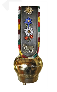 LARGE BELL -  12CM SWITZERLAND & FLOWERS & COW AG-12