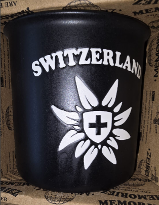 MUG -EMBOSSED EDELWEISS BLACK MATT - MUG 30-2-1-2