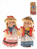 DOLL PORCELAIN STRAW HAT 16CM WITH SUPORT ,ASSORTED - 73-0456