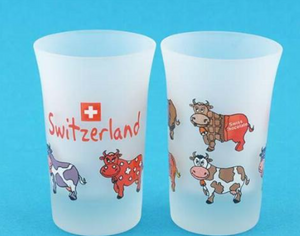 Glass liquer  with funny cow`s - 79-0740