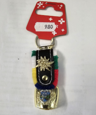 KEY RING BELL GOLD 2 CM  EDELWEISS VIEW GENEVA - 76-0019