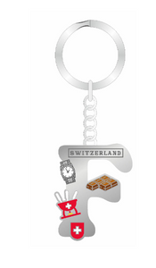 KEYCHAIN -SWISS LETTER F