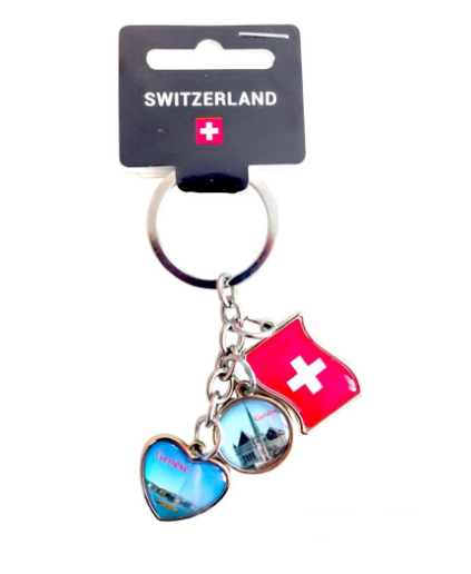 KEY RING WITH 3 CHARMS GENEVA