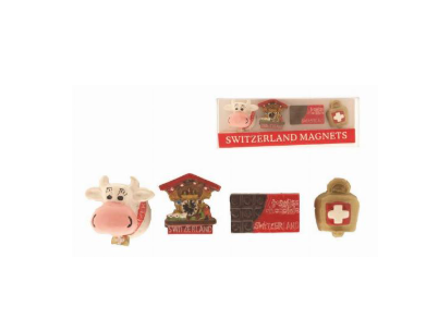 MAGNET  POLYRESIN SMALL SWISS SET OF 4 PCS. FRICTION - 72-0228