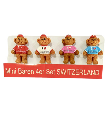 MINI MAGNET SET OF 4 BEARS SWITZERLAND - 91.73