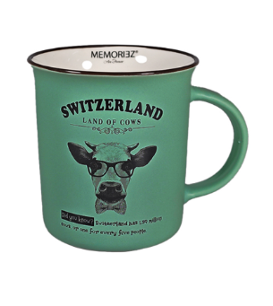 MUG  STORY LAND OF COW- EMERALD MATT MUG 30-1-3-7