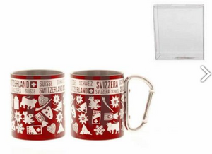 MUG METAL WITH COVE MUSQUETON MOTIV "TIPIQUE SUISSE" -  75-0299