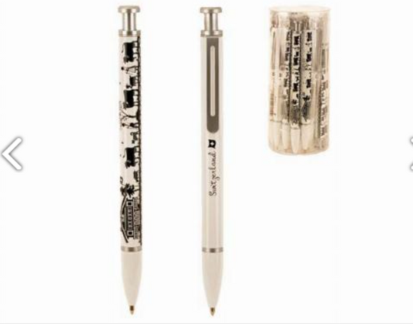 PEN WHITE WITH MOTIVE DECOUPAGE - 72-0163