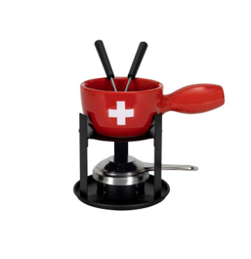 SET FONDUE CHEESE MINI  SWISS RED CH 11CM - N- 311425