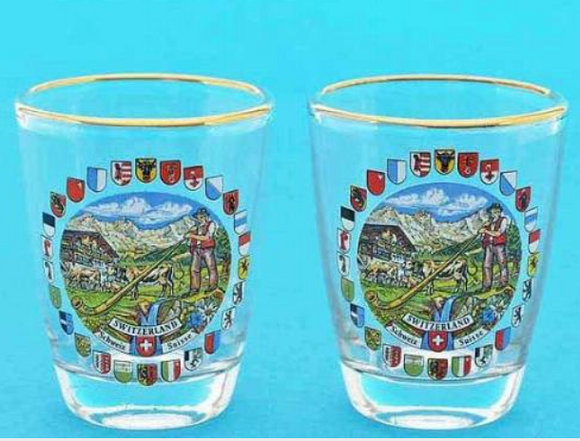 SHOT GLASS WITH SWISS ALPS - 79-0167