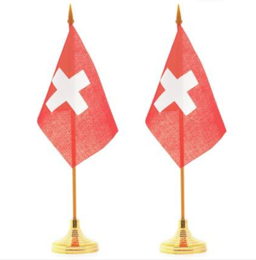 SWISS FLAG WITH PLASTIC BASE -  74-0794