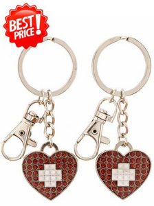 KEYRING SWITZERLAND FLAG IN A HEART