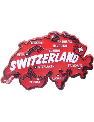 MAGNET - SWISS MAP RUBBER RED