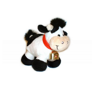 PLUSH - STANDING COW PLUSH 15CM WITH BELL STUFFED TOY-2929