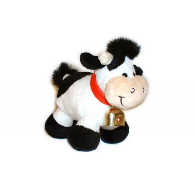 PLUSH - STANDING COW PLUSH 15CM WITH BELL STUFFED TOY