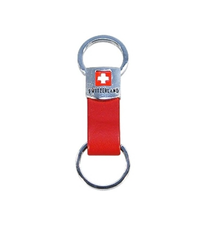 RED LRSZHER STRAP KEY RING WITH SWISS CROSS -49.15
