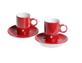 CUP ESPRESSO SET OF 2 RED WITH SWISS CROSS