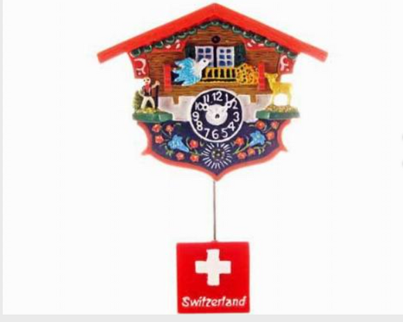 MAGNET cookoo   with flag Swiss  72-1190