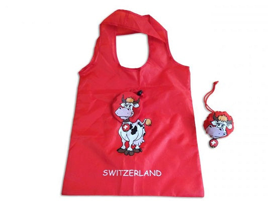 ECO BAG RED PRETTY COW 56x38CM POLYESTER