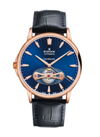 EDOX LES BÉMONTS AUTOMATIC OPEN HEART 85021-37R-BUIR