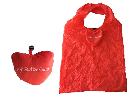 FOLDABLE BAG RED HEART SHAPED